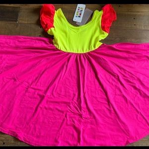 Dot Dot Smile Neon Empire Twirl Dress New soft sizes 3/4 - 8/10